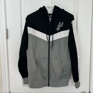 Men's Black and Gray Zip-Up Hoodie